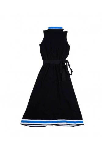 Reversible cotton dress with small collar