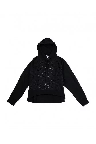 Black sweatshirt with lace Mihara Yasuhiro for women