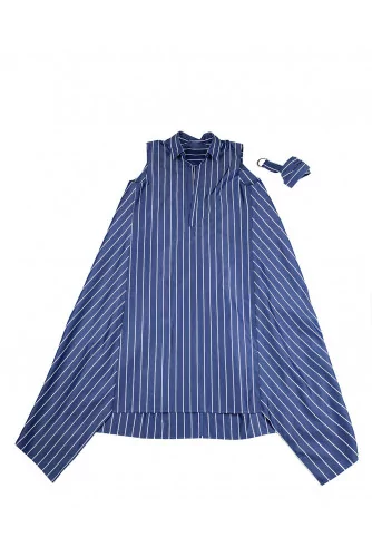 Asymmetrical blue shirt dress Mihara Yasuhiro for women