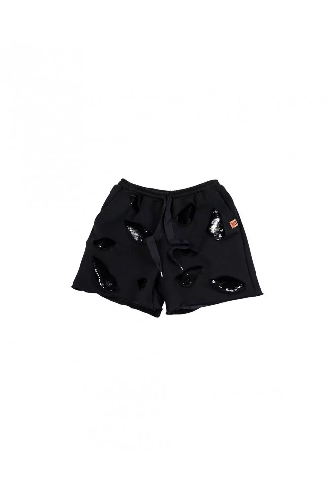 Short de jogging Miharayasuhiro noir et argent pour femme