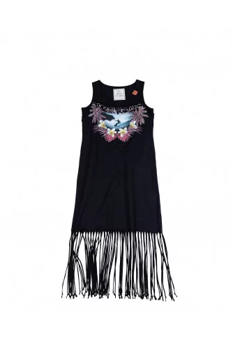 Black tank dress with multicolor print Mihara Yasuhiro for women