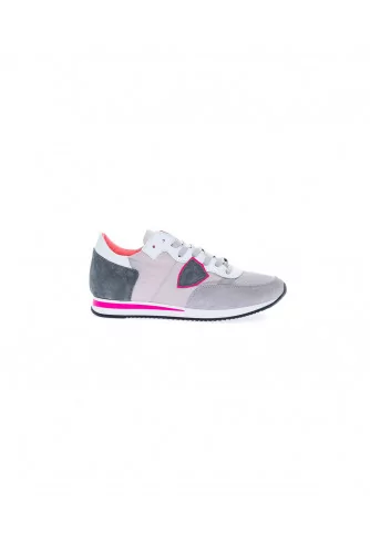 Tennis Philippe Model "Tropez" gris et rose pour femme