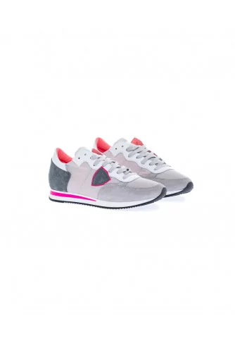 Tennis Philippe Model "Tropez" gris et rose pour femme