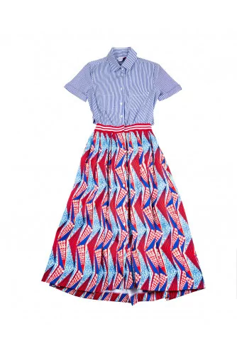Blue and red skirt dress Stella Jean for women