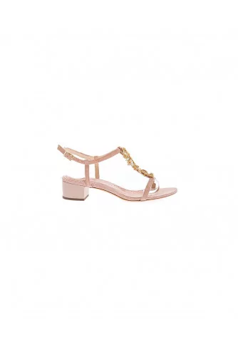 Pink powder sandals with Swarovsky stones Jacques Loup for women