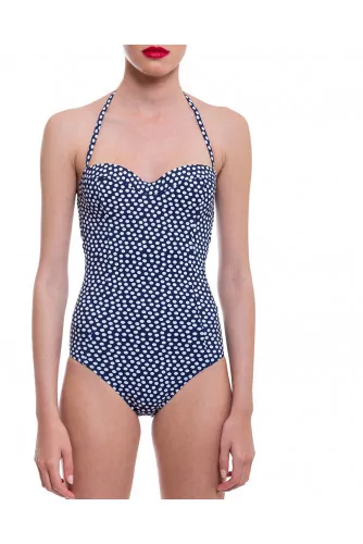 Maillot de bain Tory Burch 1 pièce bleu-blanc