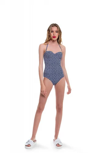 Maillot de bain Tory Burch 1 pièce bleu-blanc