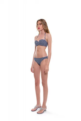 Maillot de bain Tory Burch 2 pièces "balconnet" bleu-blanc