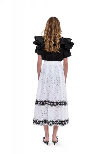 Long skirt with decorative English embroideries