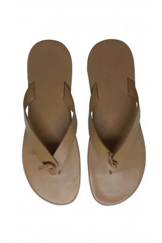 Dark beige flip flops Jacques Loup for men