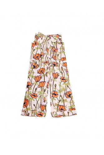 Multicolored trousers with floral print Tory Burch for women