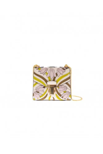 Juliette - Leather bag with floral pattern