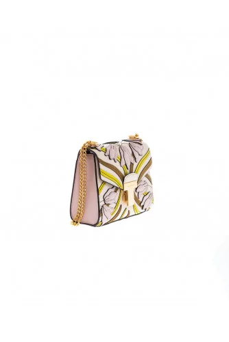 Juliette - Leather bag with floral pattern