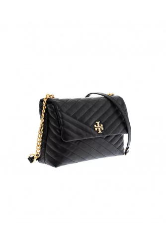 "Keira" Leather quilted bag gold colored chain