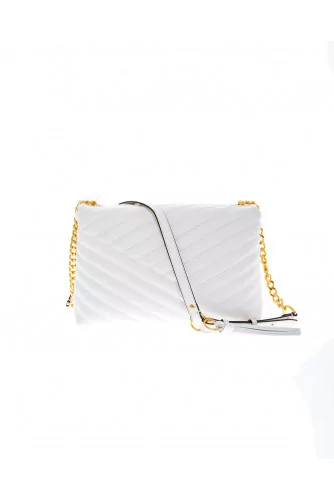 Kira -  Leather quilted bag with diagonales lines