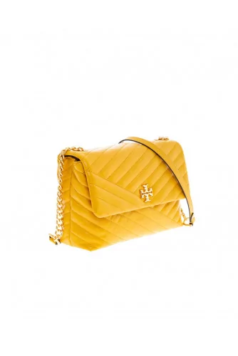 Kira -  Leather quilted bag with diagonales lines