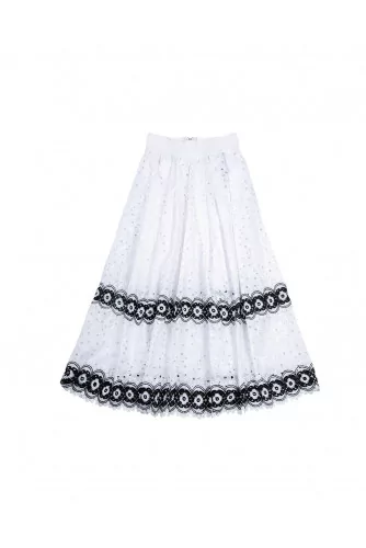 Long skirt with decorative English embroideries