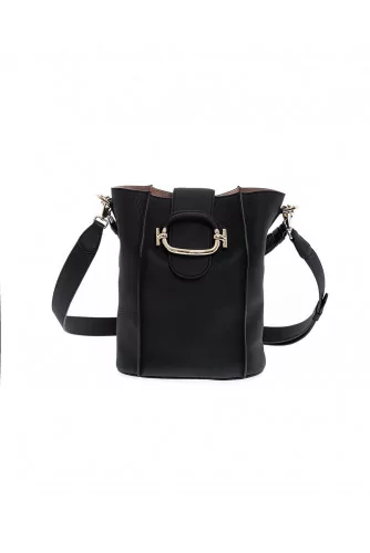 T-Ring - Leather bucket bag with metal buckle