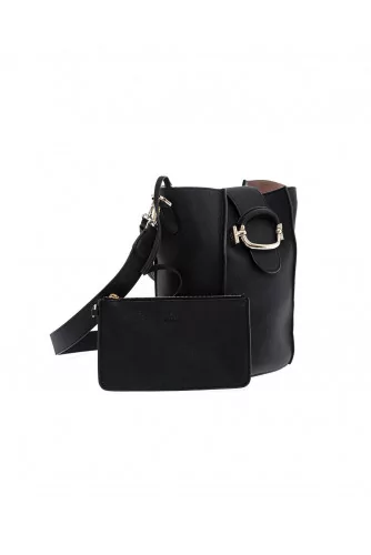 T-Ring - Leather bucket bag with metal buckle