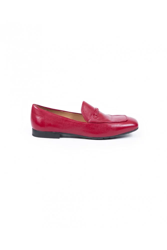 Mara Bini - Mocassins plats en cuir avec mors 36 rouge