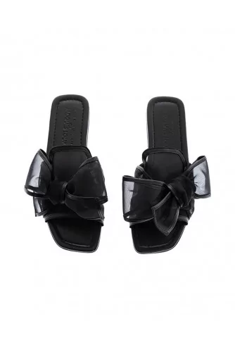 Black mules Jacques Loup with large knot for women