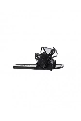 Black mules Jacques Loup with large knot for women
