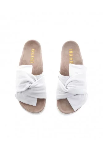 Flat mules with draped knot
