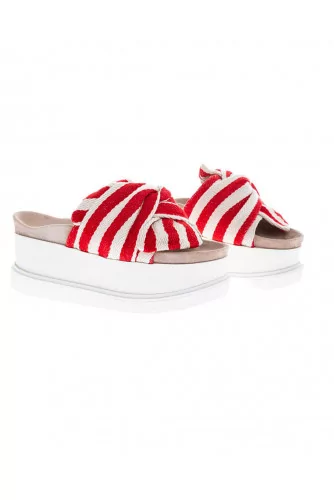 Beige and red mule Inuikii for women