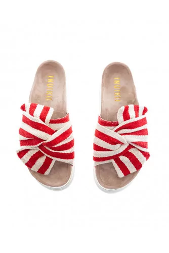 Beige and red mule Inuikii for women