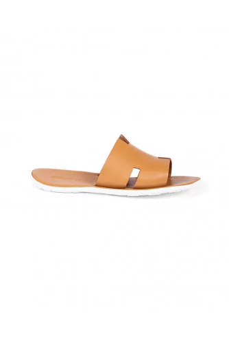 Nappa leather mules with H strap