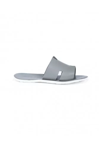 Grey mules with "H" strap Jacques Loup for men