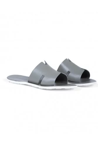 Mule Jacques Loup bande "H" gris pour homme