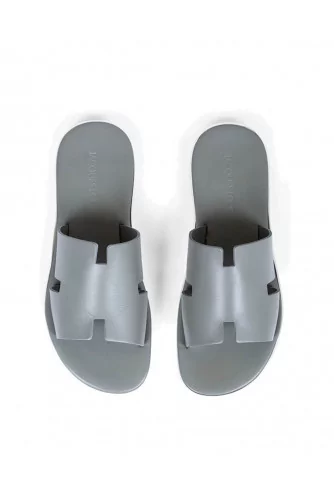 Grey mules with "H" strap Jacques Loup for men