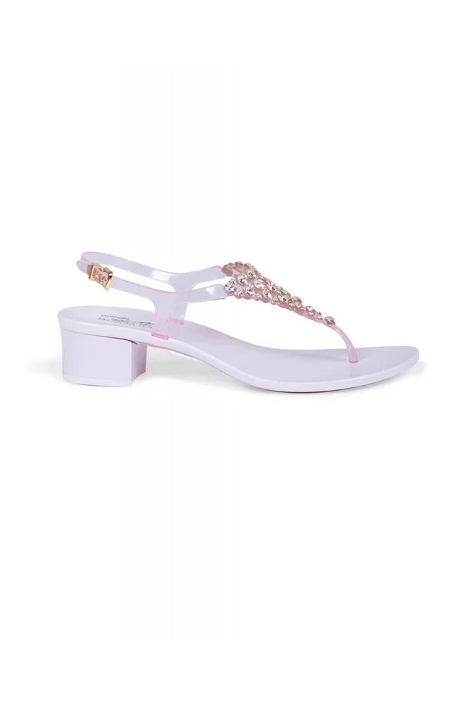 Pink thong sandals with Swarovsky stones Jacques Loup for women