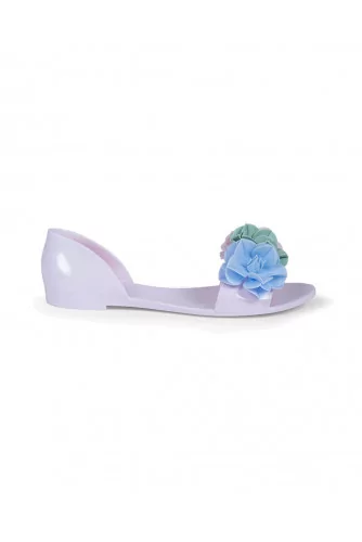 Pink beach sandals with flowers Jacques Loup for women