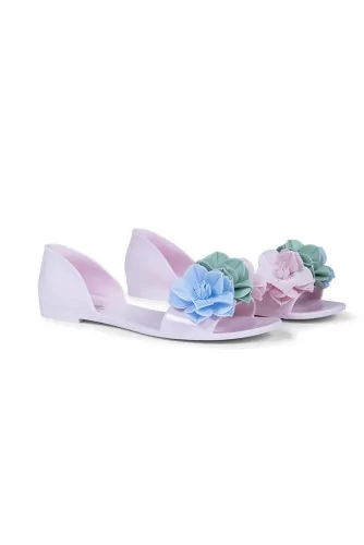 Pink beach sandals with flowers Jacques Loup for women