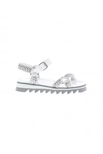 White and grey sandals "Montpellier" Philippe Model for women