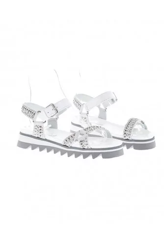 White and grey sandals "Montpellier" Philippe Model for women