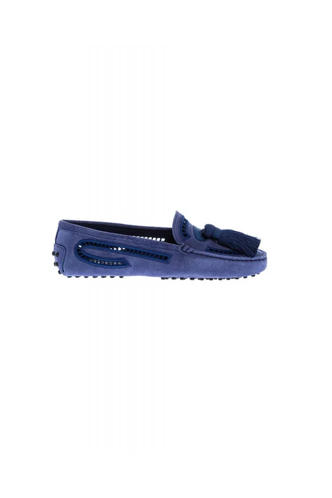 Blue moccasins with tassel and embroideries Tod's for women