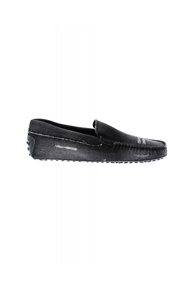 Black moccasins in used jean tissue Tod's for men