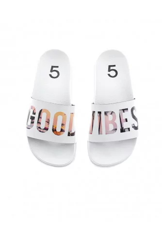 White beach mules "Good Vibes" Jacques Loup for women