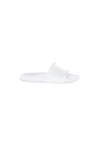 White beach mules with decorative nails Jacques Loup for women