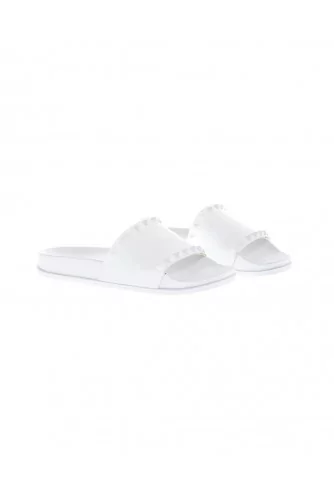 White beach mules with decorative nails Jacques Loup for women