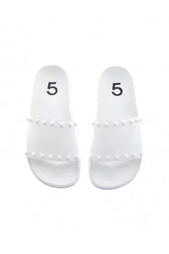 White beach mules with decorative nails Jacques Loup for women