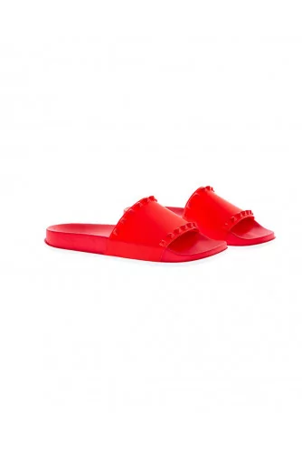 Red beach mules with decorative nails Jacques Loup for women