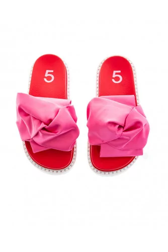 Red and fuchsia beach mules Jacques Loup for women