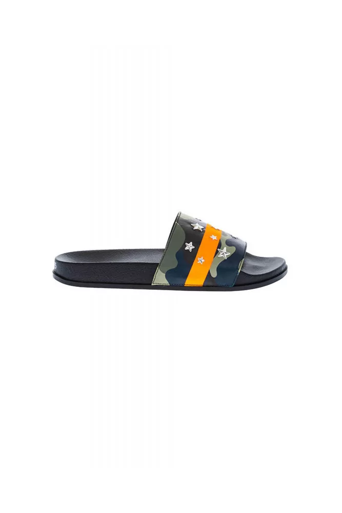 Mule Jacques Loup une bande camouflage noir-orange étoiles en métal pour homme