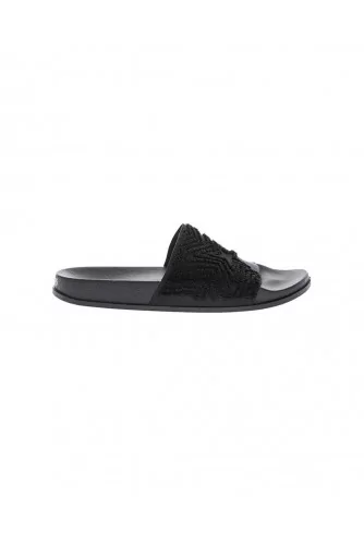 Black beach mules in stretch tissue Jacques Loup for men