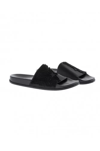 Black beach mules in stretch tissue Jacques Loup for men