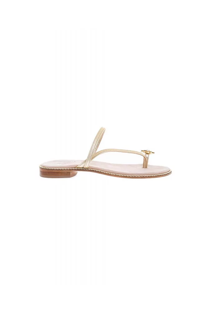 Light gold asymmetrical mules Jacques Loup for women